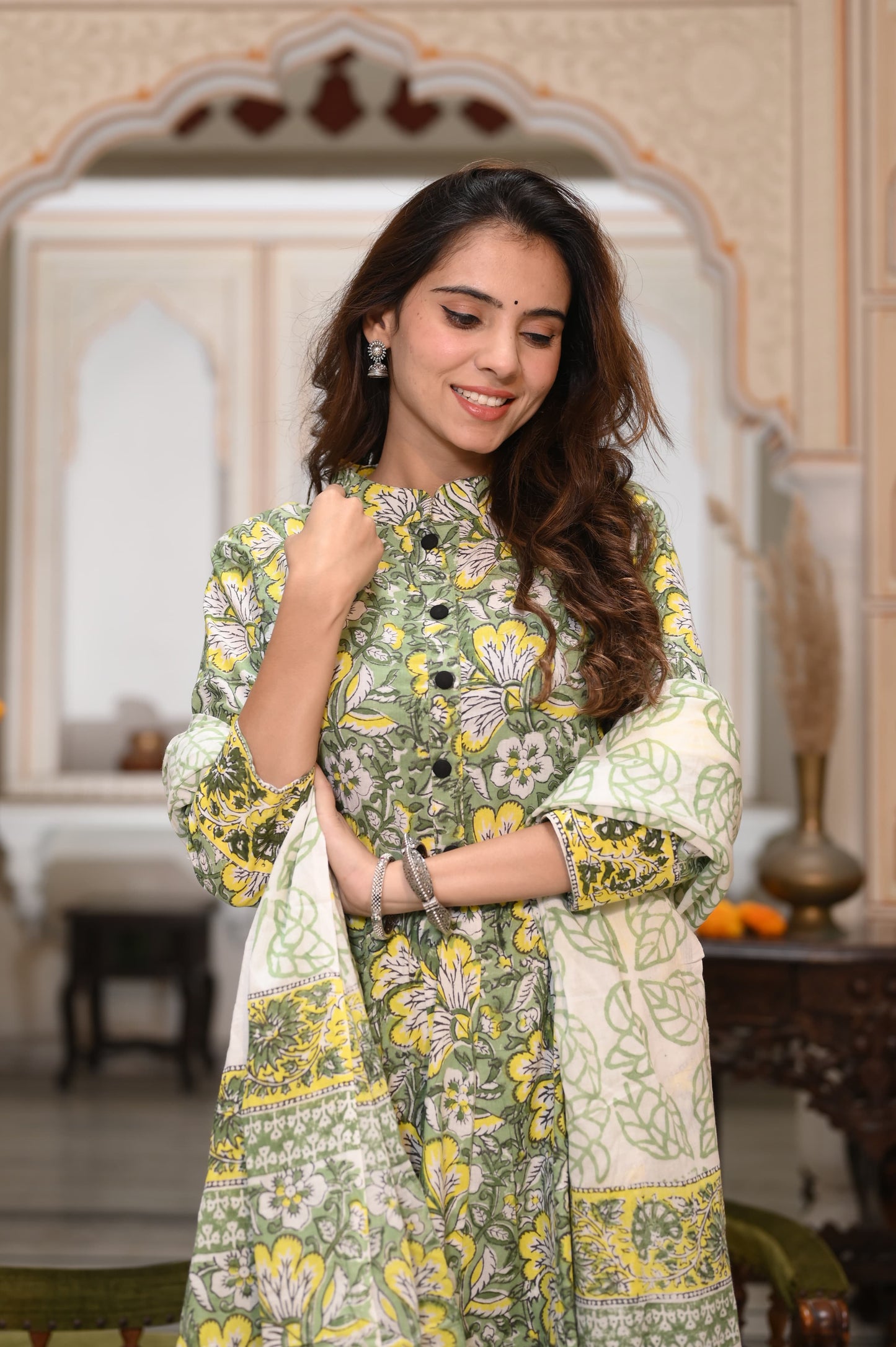 Floral Mul Cotton Anarkali Suits