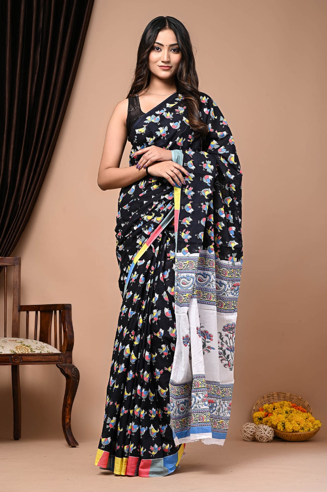 Quirky Oh Fish Mul Mul Cotton saree