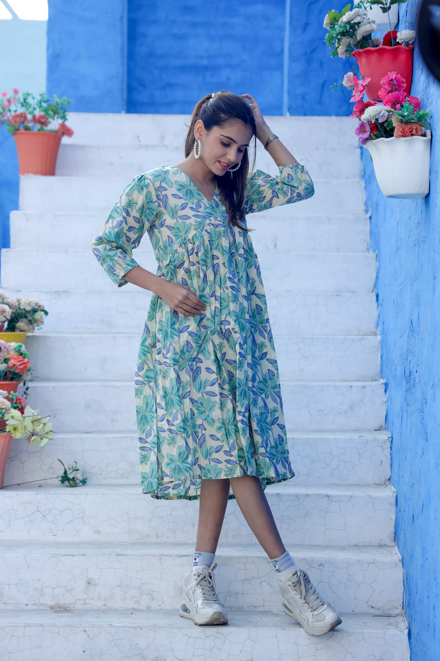 Soft Floral Cotton Dress