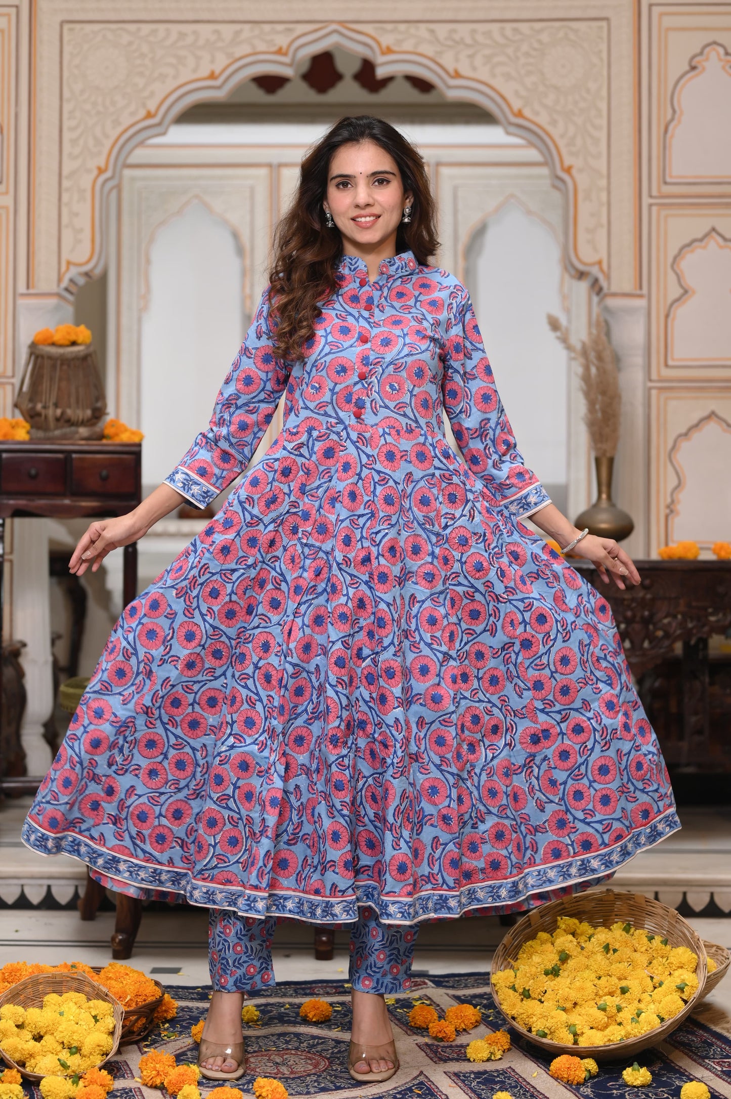 Pastel Mul Cotton Anarkali Suits