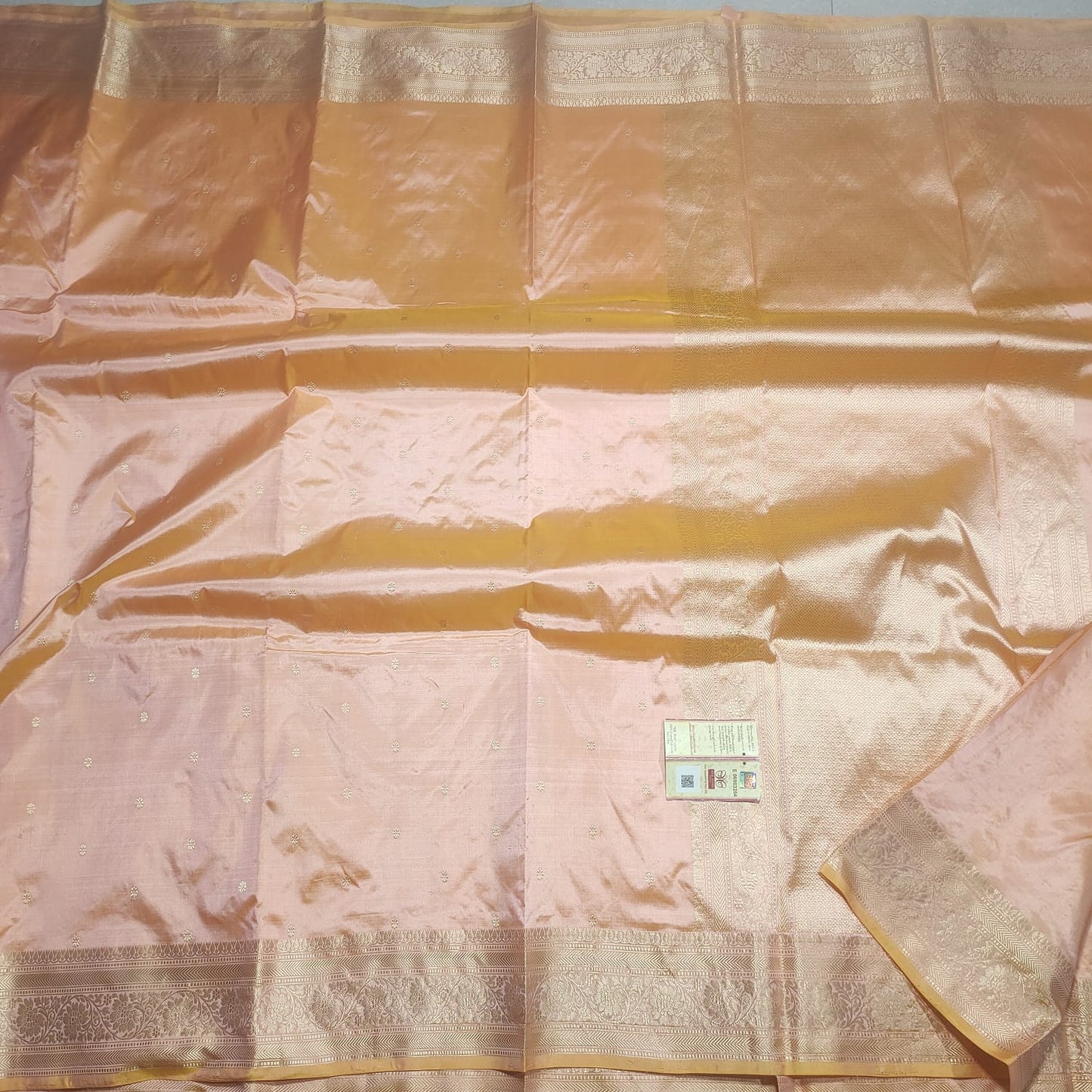 Peach katan Silk saree