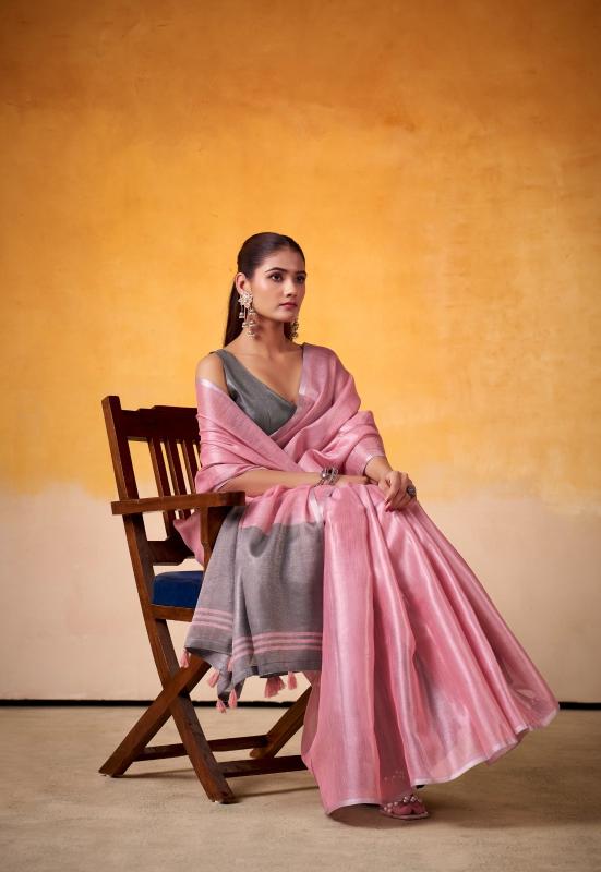 Pink Silk Saree, Candy Floss Pink Tissue Silk saree, Durga puja Silk sarees, Handloom Tissue Silk saree, Salmon Peach saree, Ranga Chakra Saree, Navratri Sarees, Tissue Sarees