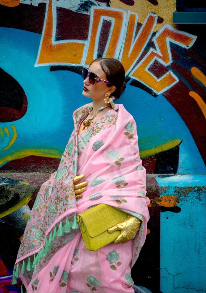 Pastel Handwoven silk saree