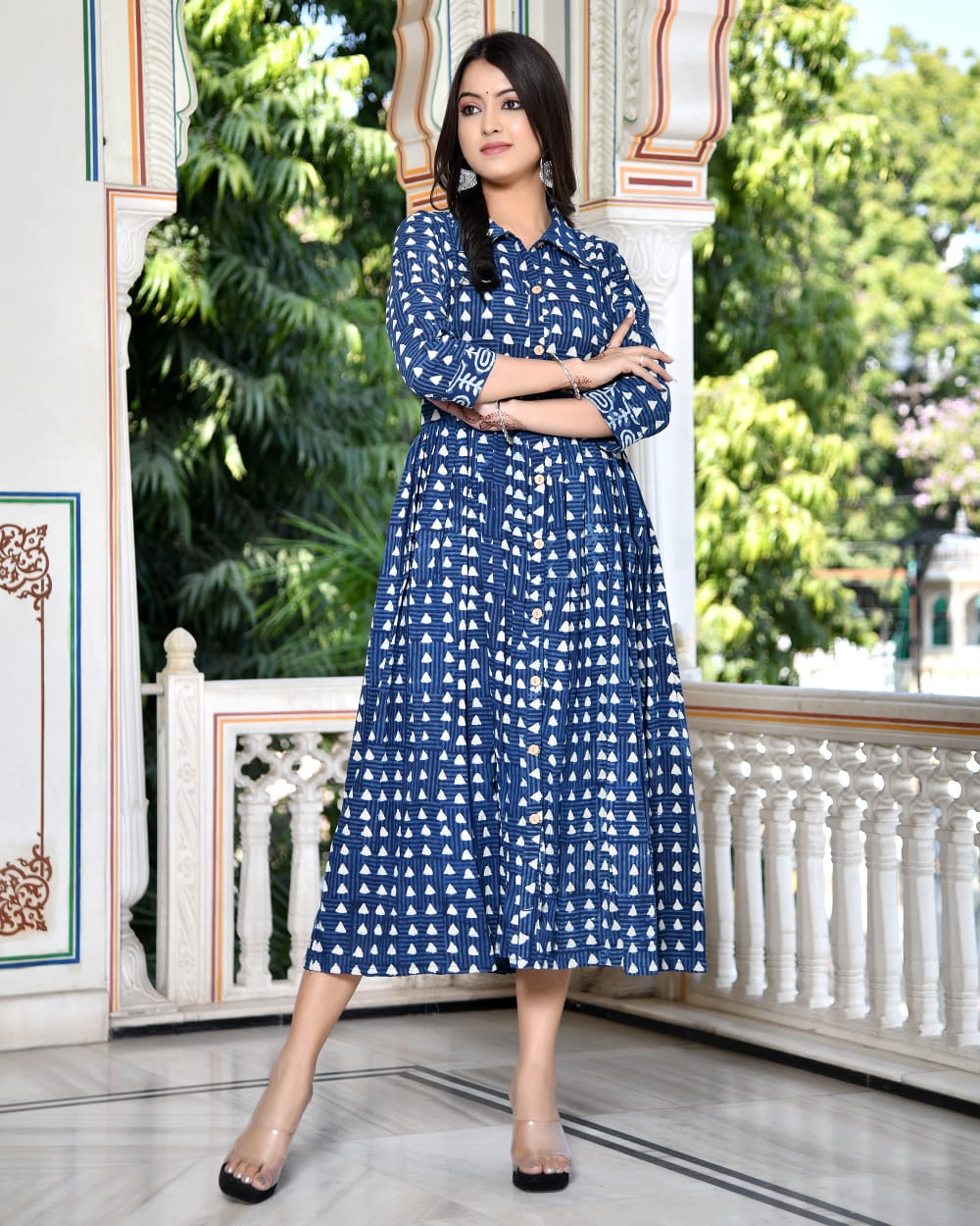 Summer Indigo Mul Cotton Dress