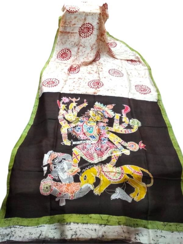 Durga Batik Mulberry Silk saree