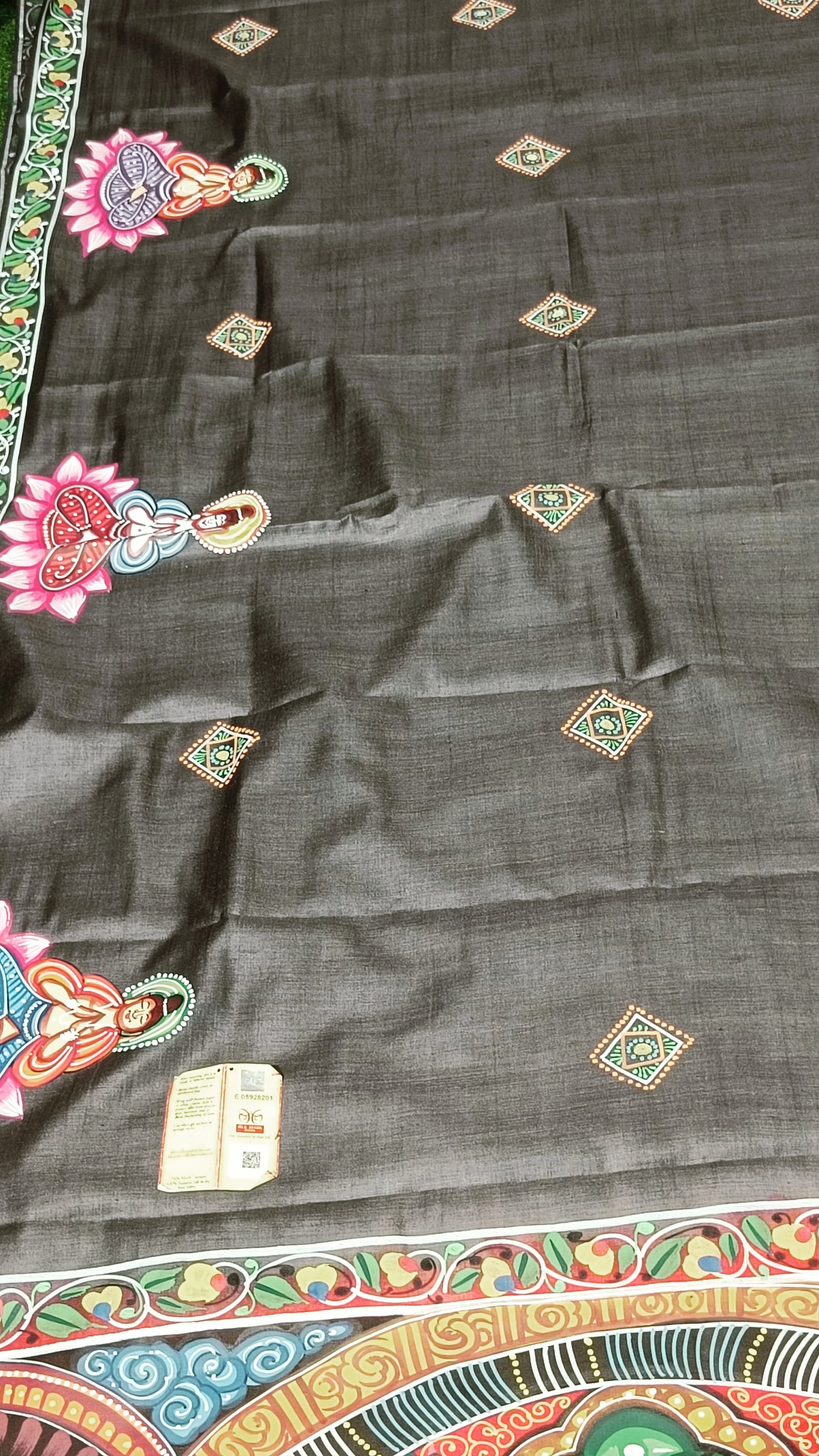 Pattachitra Buddha Handpainted Silk sarees