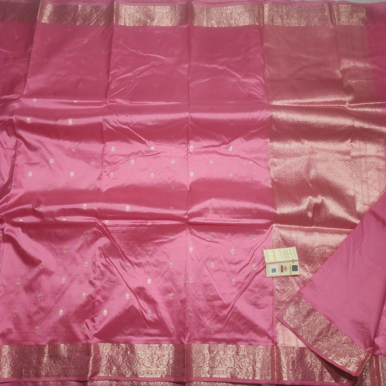 Pink katan Silk saree