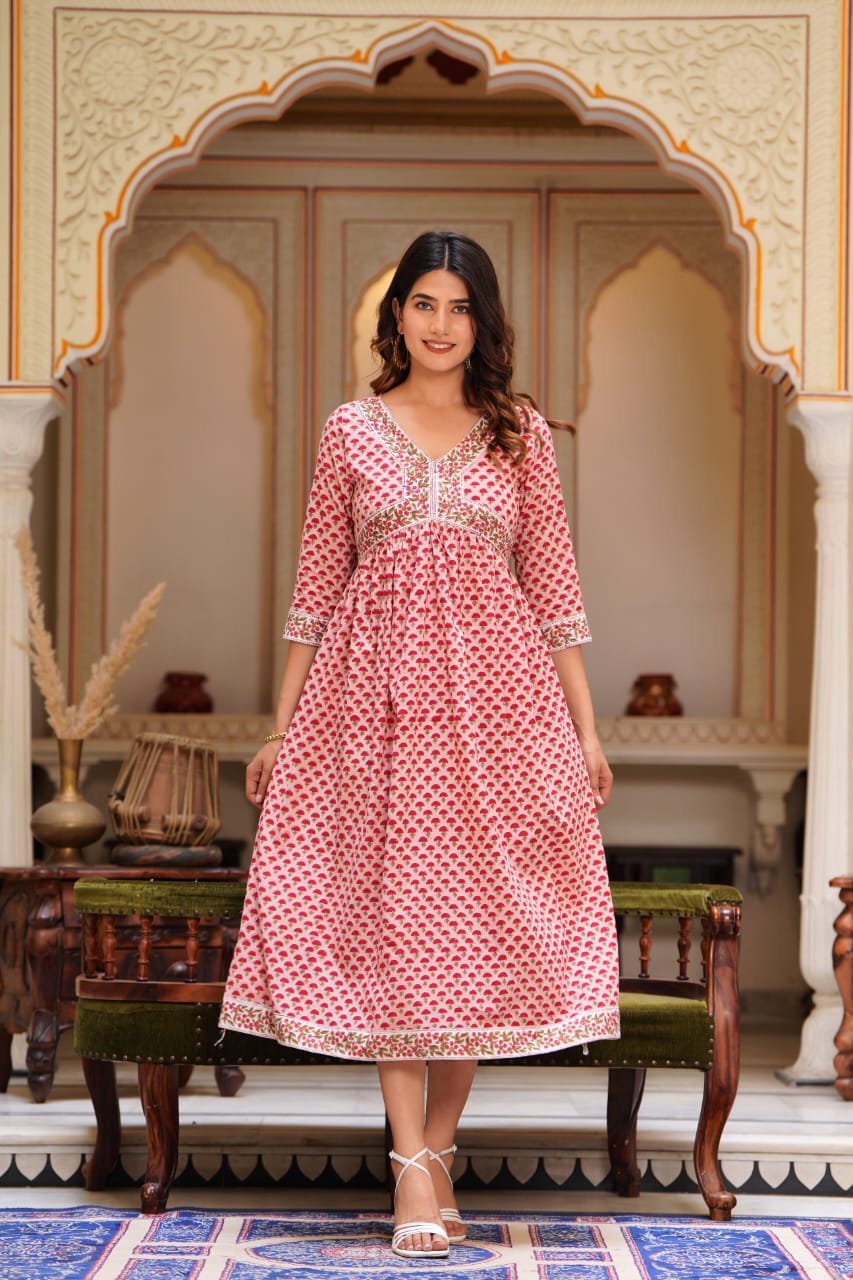 Genda phool Mul Cotton Dress