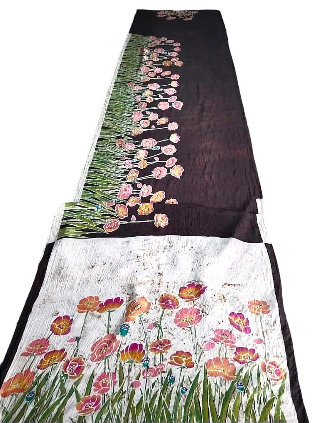 Batik Tulips Pure Silk Saree