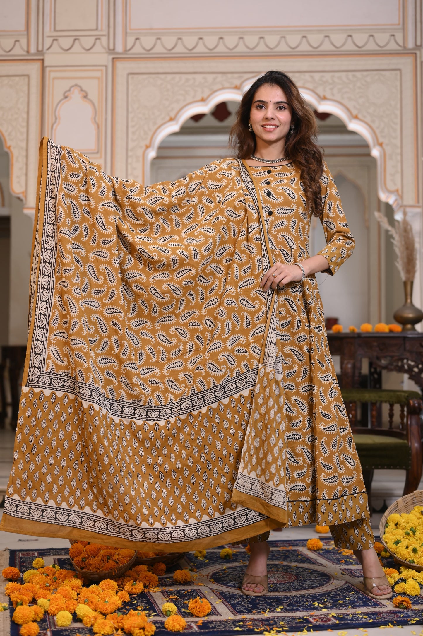 Floral Mul Cotton Anarkali Suits