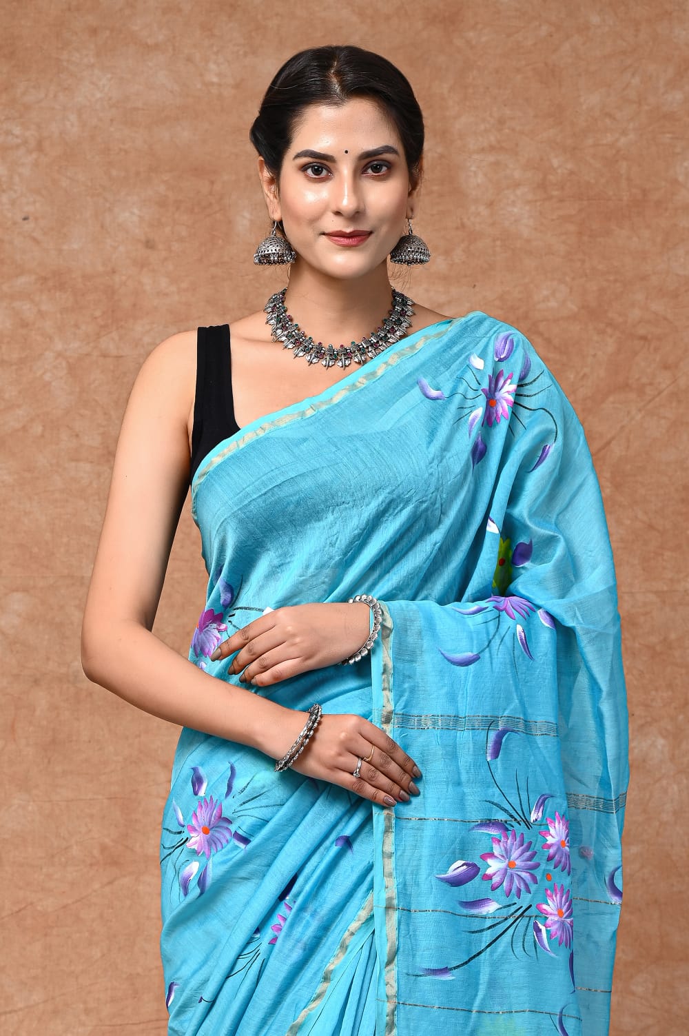 Handpainted Silk saree