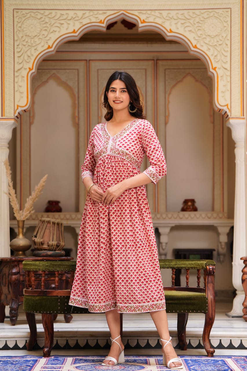 Genda phool Mul Cotton Dress